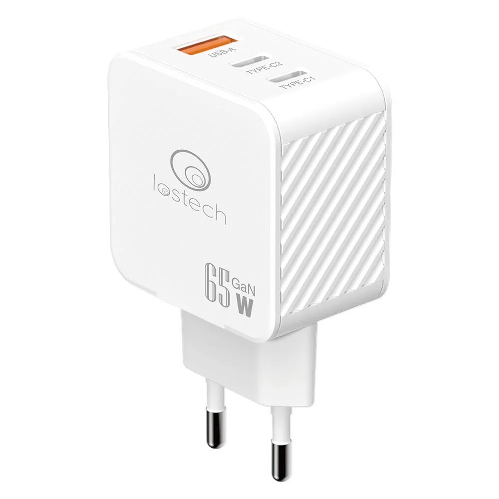 CARICABATTERIA DA MURO TRE USCITE CARICA ULTRA RAPIDA 65 W CARICABATTERIA DA MURO TRE USCITE CARICA ULTRA RAPIDA 65 W