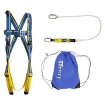 SISTEMA ANTICADUTA IN KIT 'APENINOS' imbracatura dorsale + cordino + connettore