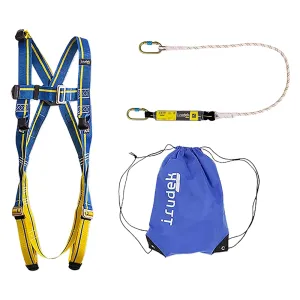 SISTEMA ANTICADUTA IN KIT 'APENINOS' imbracatura dorsale + cordino + connettore