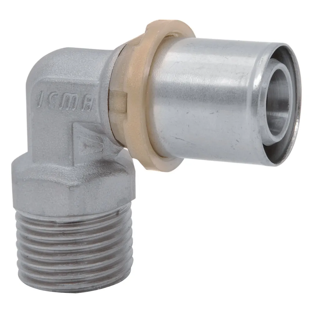 RACCORDO A PRESSARE CURVO 'ART. 404' 20 x 1/2 - maschio RACCORDO A PRESSARE CURVO 'ART. 404' 20 x 1/2 - maschio