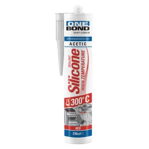 SILICONE ACETICO ALTA TEMPERATURA 'HIGH TEMPERATURE'  rosso ml 310