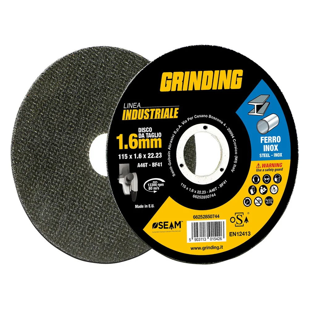MOLA ABRASIVA PER INOX/FERRO 'GRINDING LINEA INDUSTRIALE' ø 125 x 1 MOLA ABRASIVA PER INOX/FERRO 'GRINDING LINEA INDUSTRIALE' ø 125 x 1