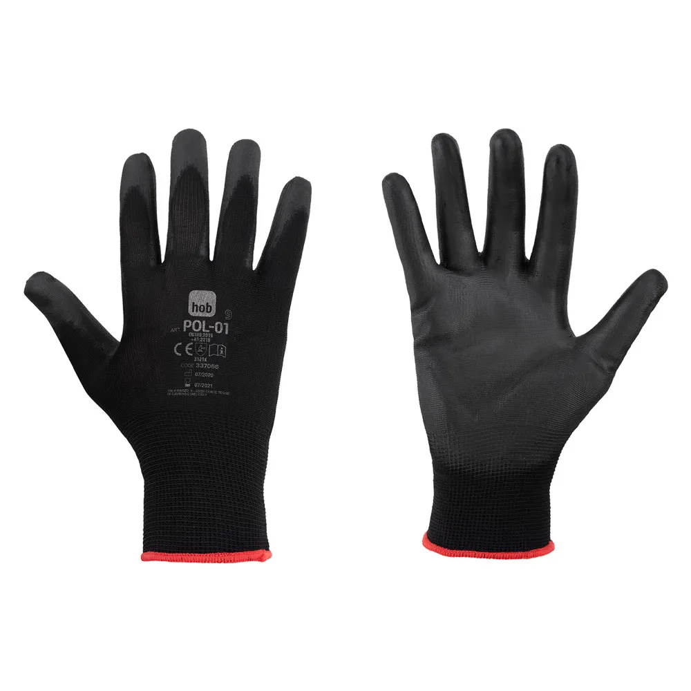 GUANTI POLIESTERE/POLIURETANO 'SPECIAL HOB POL-01' Tg. 10 - colore nero