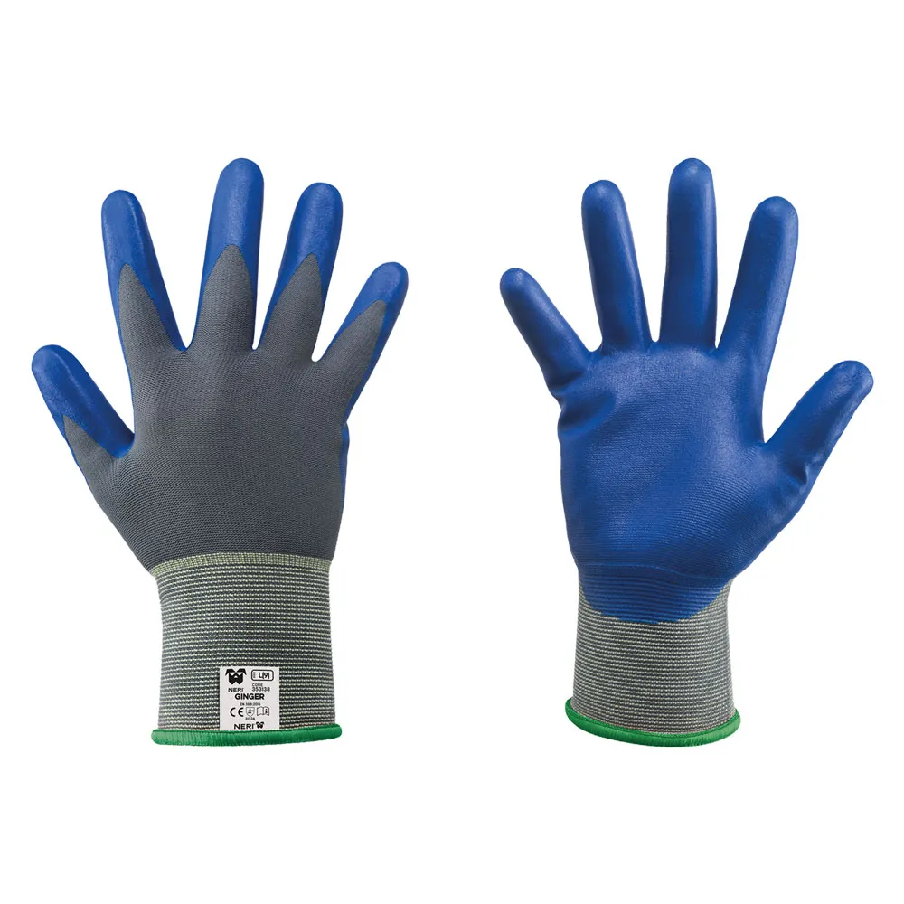 GUANTI NITRILE/NYLON 'GINGER' Tg. 7 - colore blu/grigio GUANTI NITRILE/NYLON 'GINGER' Tg. 7 - colore blu/grigio