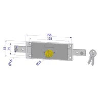 SERRATURA CENTRALE PER SERRANDA '2260' catenaccio diritto