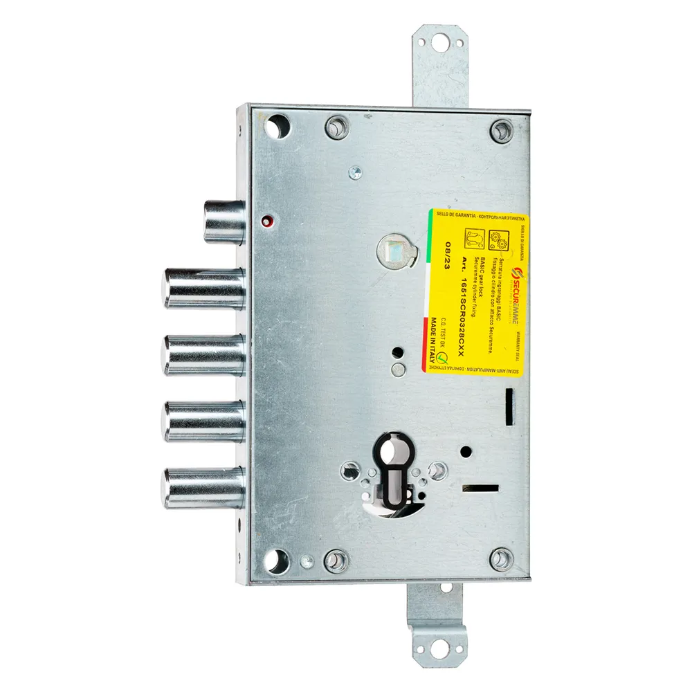 SERRATURA DA APPLICARE TRIPLICE PER PORTE BLINDATE '165' interasse pistoni 37 mm - E64 SX