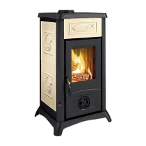 STUFA A LEGNA 'GEMMA 5.0 CERAMICA' 7 kW - colore liberty panna