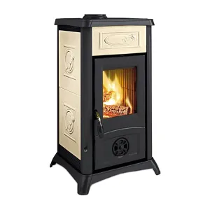 STUFA A LEGNA 'GEMMA 5.0 CERAMICA' 7 kW - colore liberty panna
