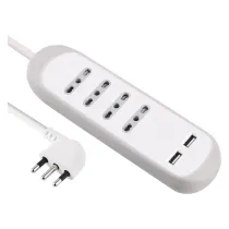 MULTIPRESA BIVALENTE 'GUMMY' 4 prese bival.10/16A + 2 USB 2