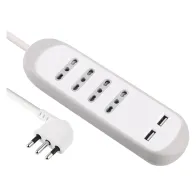 MULTIPRESA BIVALENTE 'GUMMY' 4 prese bival.10/16A + 2 USB 2