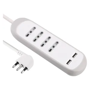 MULTIPRESA BIVALENTE 'GUMMY' 4 prese bival.10/16A + 2 USB 2