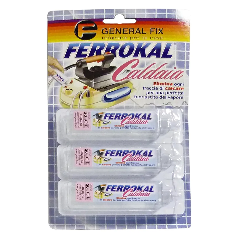 DECALCIFICANTE CALDAIE FERRI DA STIRO 'FERROKAL CALDAIA' 3 flaconi da 20 ml DECALCIFICANTE CALDAIE FERRI DA STIRO 'FERROKAL CALDAIA' 3 flaconi da 20 ml