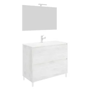 MOBILE BAGNO 'LISBONA' base cm 60 x 47 x h.85 - colore rovere bianco