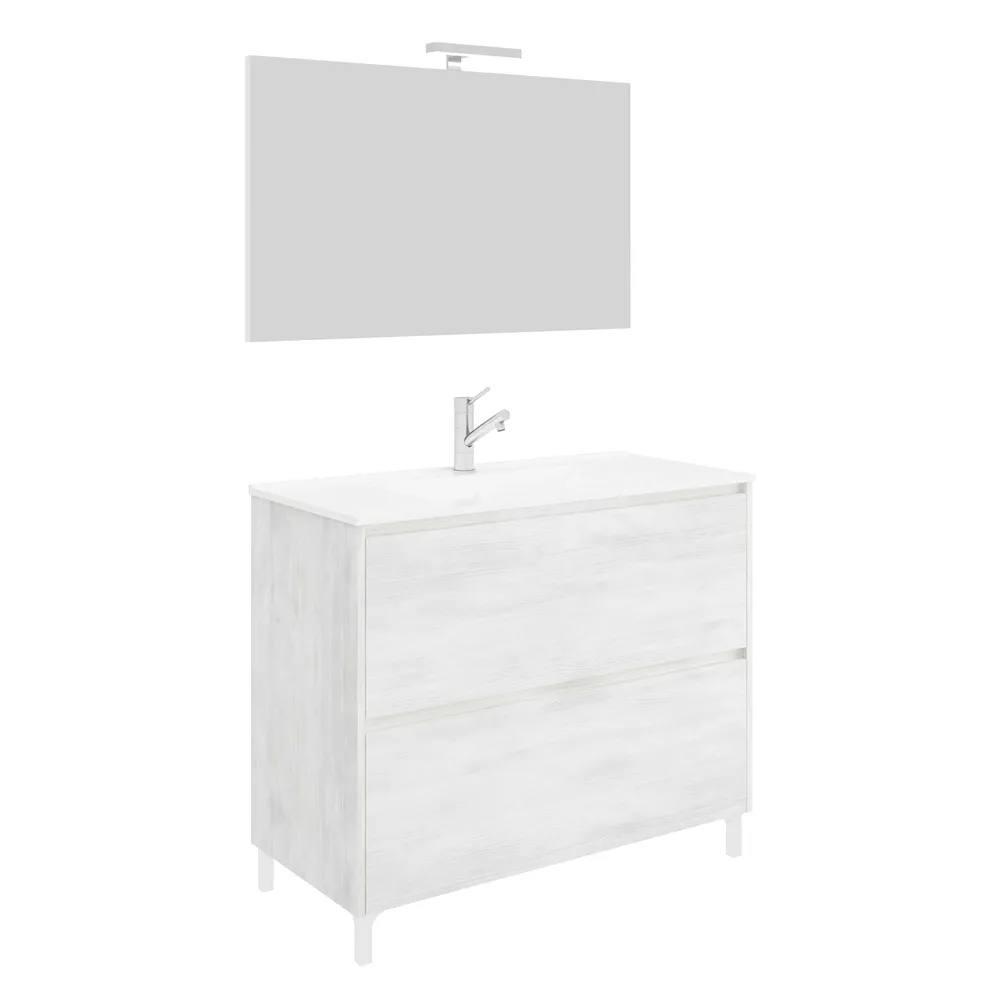 MOBILE BAGNO 'LISBONA' base cm 80 x 47 x h.85 - colore rovere bianco MOBILE BAGNO 'LISBONA' base cm 80 x 47 x h.85 - colore rovere bianco