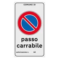 CARTELLO 'PASSO CARRABILE' cm 45 x 25