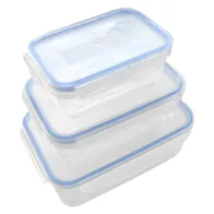 CONTENITORE RETTANGOLARE IN PLASTICA SET 'SUPERLOCK' kit 3 pezzi - lt 0