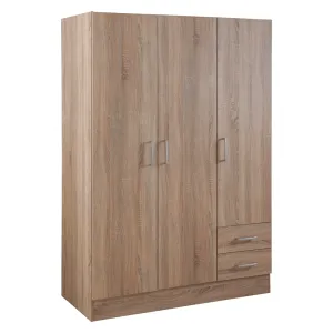 ARMADIO TRE ANTE LINEA 'LARISSA' cm. 46 x 119 x h.184 - rovere artisan