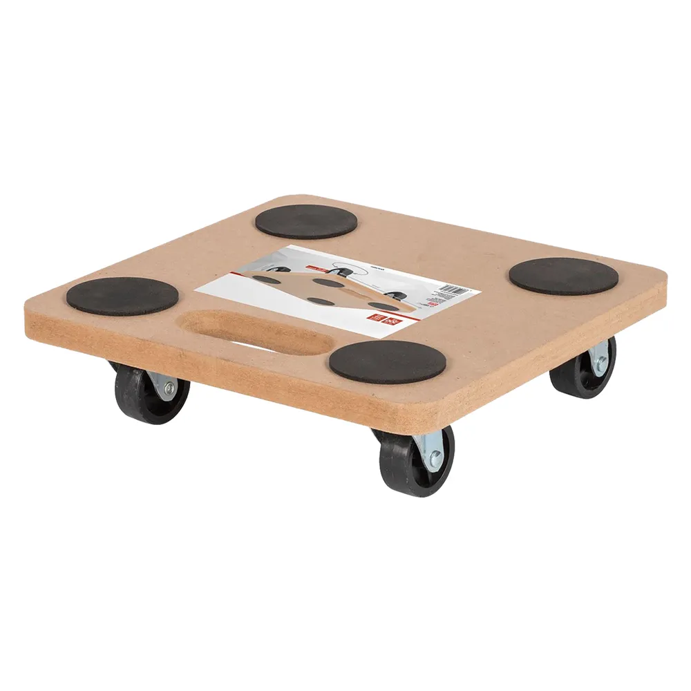 CARRELLO MULTIUSO PEDANA LEGNO cm 30 x 60 - ruote Ø 75 mm / portata 200 kg