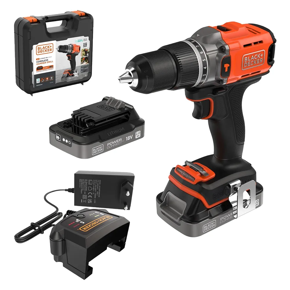 TRAPANO AVVITATORE A BATTERIA CON PERCUSSIONE 'BCD383D XK-QW' 18V - 2 batterie 2 TRAPANO AVVITATORE A BATTERIA CON PERCUSSIONE 'BCD383D XK-QW' 18V - 2 batterie 2