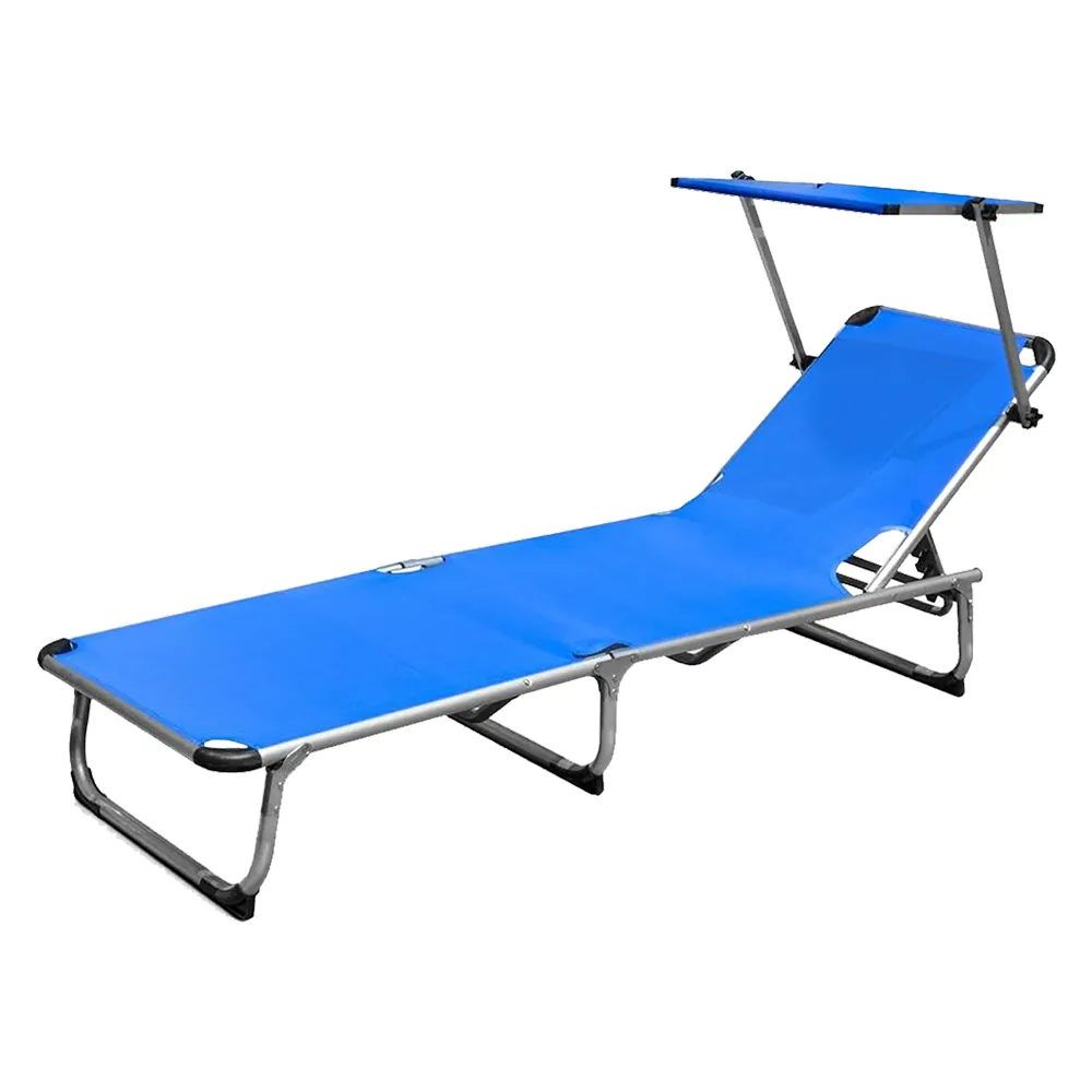LETTINO SPIAGGIA CON PARASOLE cm 187 x 60 x h 30 - telo blu LETTINO SPIAGGIA CON PARASOLE cm 187 x 60 x h 30 - telo blu