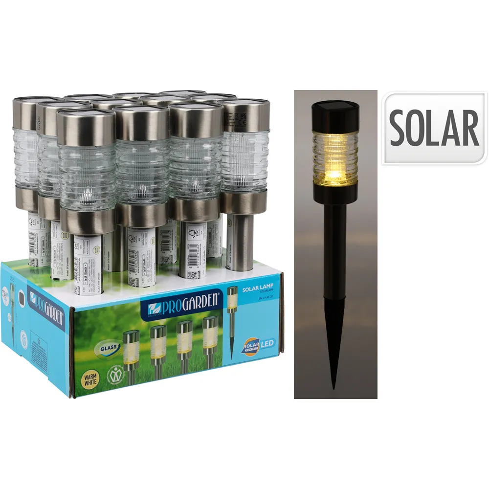 LAMPADA A ENERGIA SOLARE 'INOX' cm 10 x h.26 LAMPADA A ENERGIA SOLARE 'INOX' cm 10 x h.26