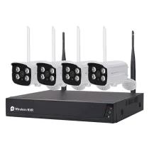 KIT VIDEOSORVEGLIANZA WIRELESS '455050' NVR wireless + 4 telecamere 3 MPX