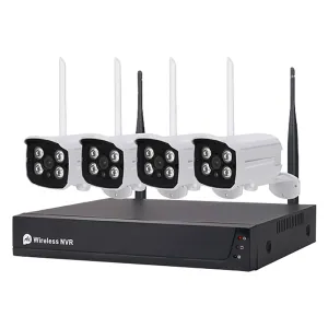 KIT VIDEOSORVEGLIANZA WIRELESS '455050' NVR wireless + 4 telecamere 3 MPX