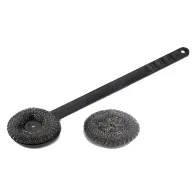 SPAZZOLA PER GRIGLIE CON SPUGNA ACCIAIO cm. 45