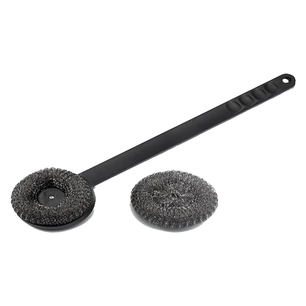 SPAZZOLA PER GRIGLIE CON SPUGNA ACCIAIO cm. 45 SPAZZOLA PER GRIGLIE CON SPUGNA ACCIAIO cm. 45