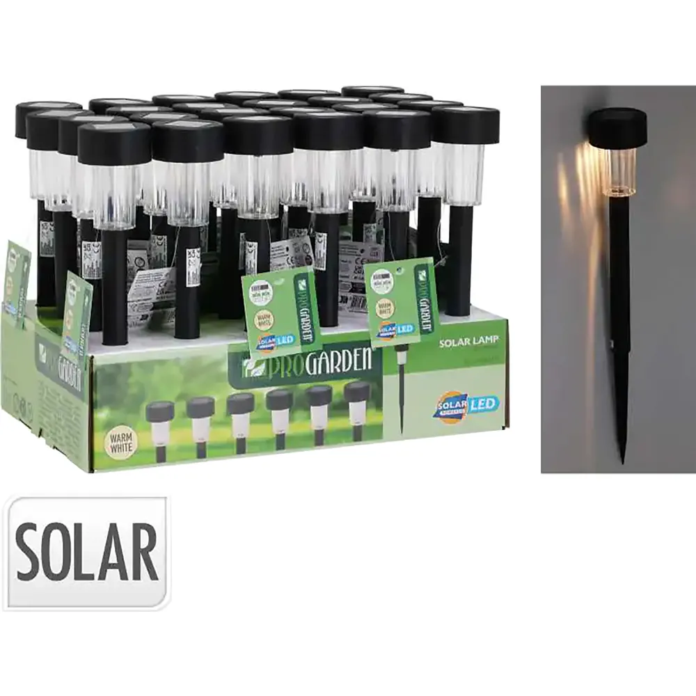 LAMPADA A ENERGIA SOLARE cm 18 x h.55 - corpo nero LAMPADA A ENERGIA SOLARE cm 18 x h.55 - corpo nero