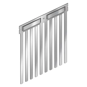 BARRIERA ANTIVOLATILI CORTA PER PANNELLI SOLARI 'BF140' altezza lamelle 200 mm