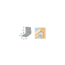 Giunto ad angolo forato Misura X X X: 100 x 100 x 80 mm. Giunto ad angolo forato Misura X X X: 100 x 100 x 80 mm.