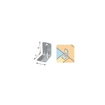Giunto ad angolo nervato Misura X X X: 105 x 90 x 90 mm. Giunto ad angolo nervato Misura X X X: 105 x 90 x 90 mm.