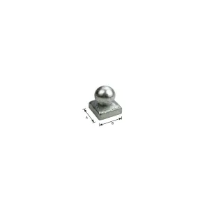 Copertura per pali a sfera Dimensioni Ø/X bandella: 70 X 70 mm.