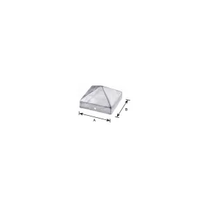 Copertura per pali a piramide Dimensioni Ø/X bandella: 70 X 70 mm.