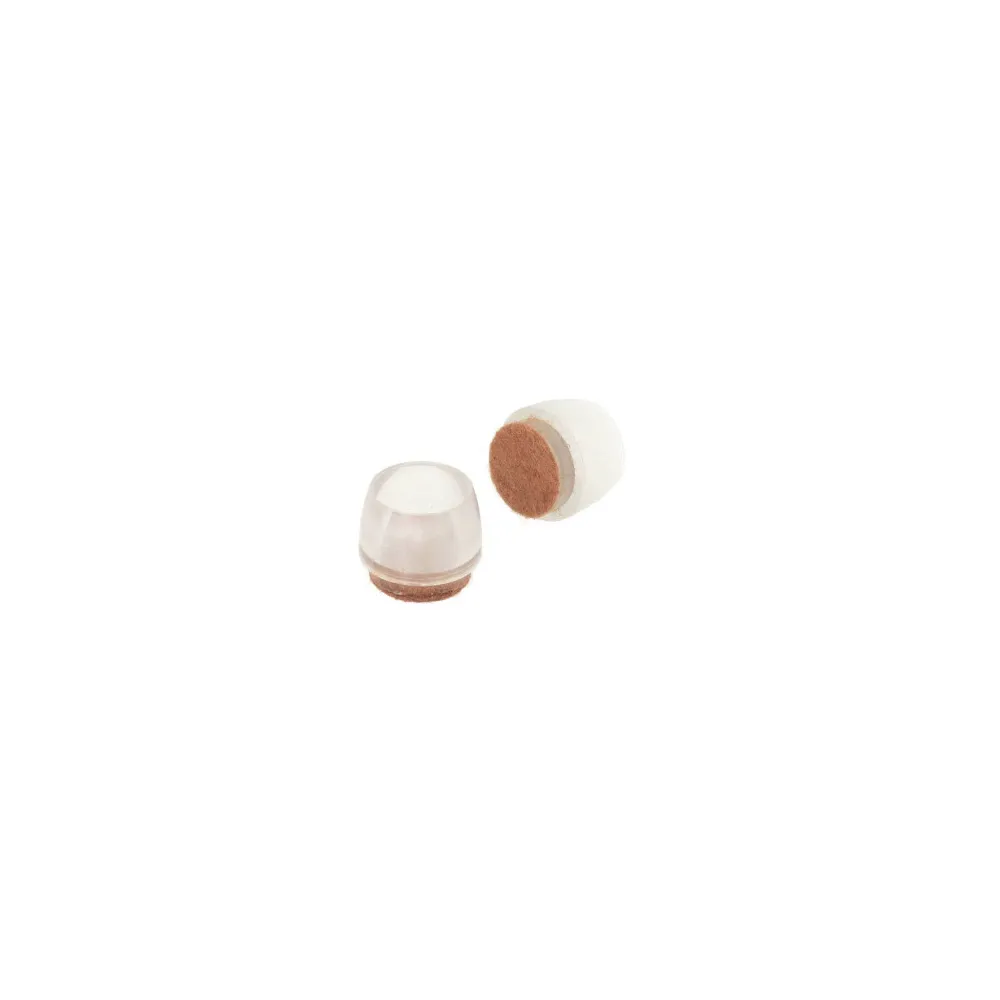 Puntali tondi PVC trasparente con feltro Dimensione Ø/X protezioni: Ø 18 mm. Puntali tondi PVC trasparente con feltro Dimensione Ø/X protezioni: Ø 18 mm.