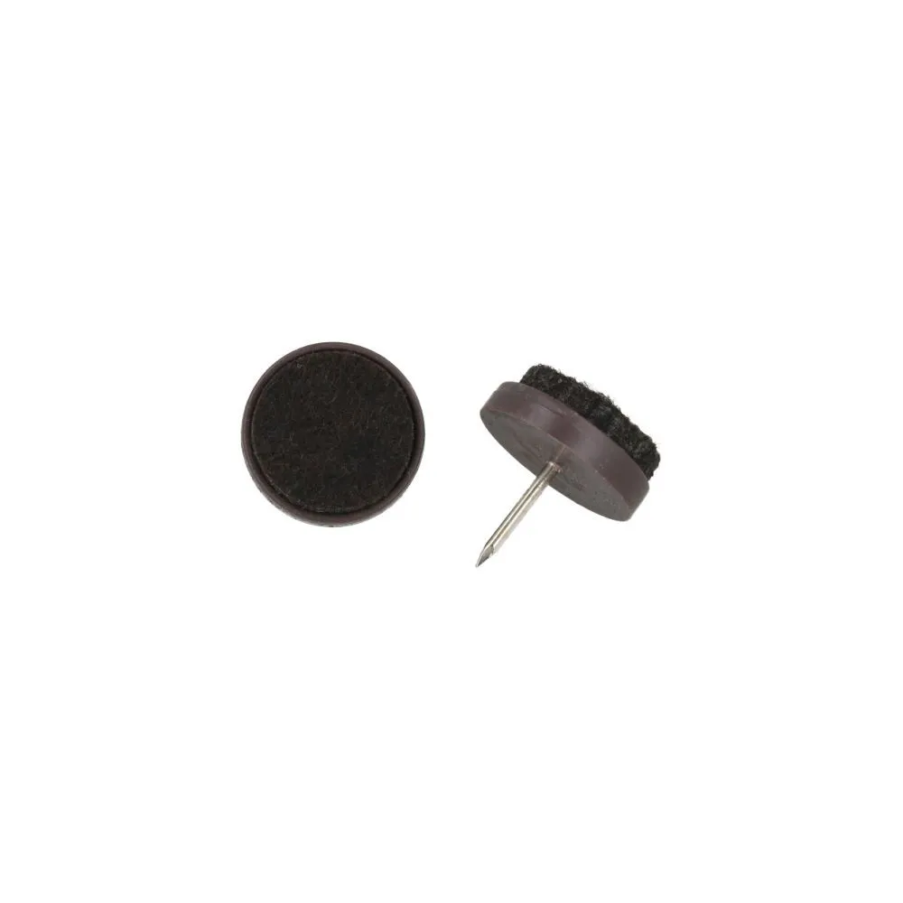 Scivoli in feltro tondi con chiodo Dimensione Ø/X protezioni: Ø 20 mm. Scivoli in feltro tondi con chiodo Dimensione Ø/X protezioni: Ø 20 mm.
