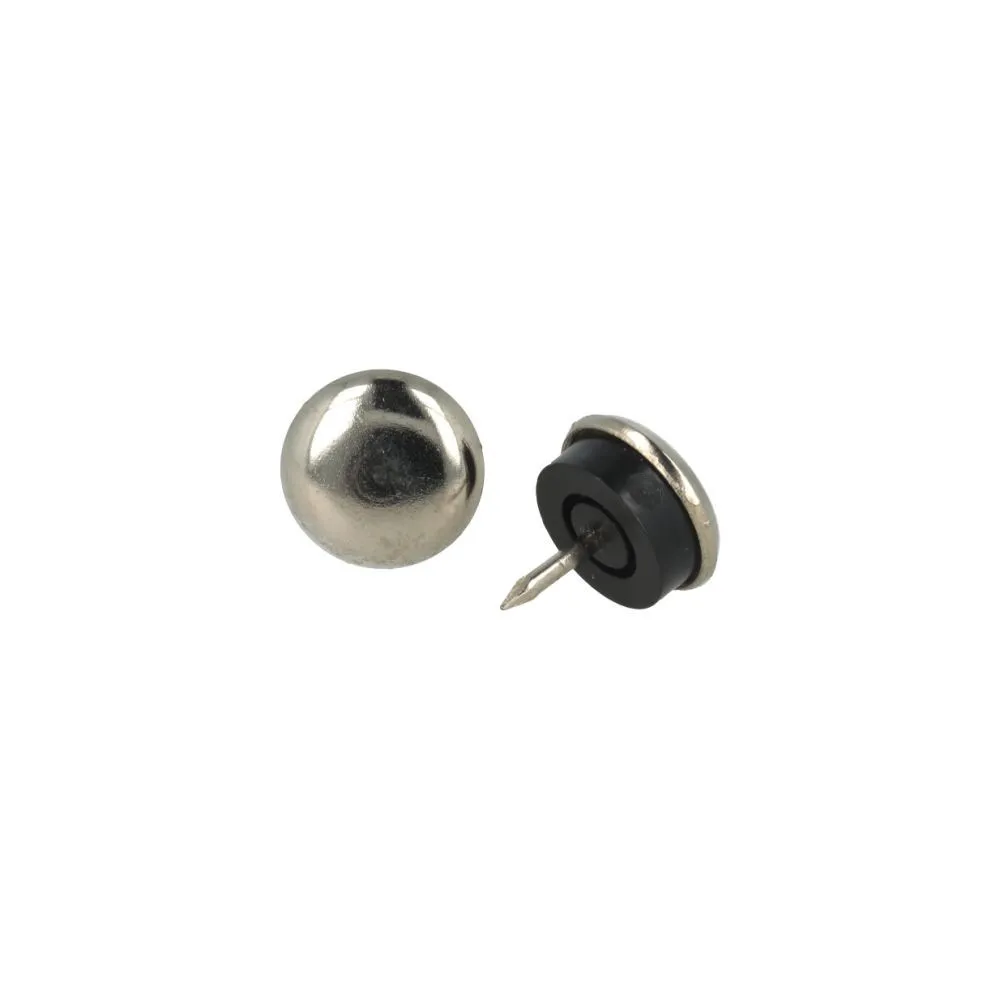 Scivoli in metallo tondi con gomma e chiodo Dimensione Ø/X protezioni: Ø 20 mm. Scivoli in metallo tondi con gomma e chiodo Dimensione Ø/X protezioni: Ø 20 mm.