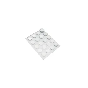 Paracolpi adesivi tondi trasparenti Dimensione Ø/X protezioni: Ø 20 mm. X sp. 6,2 mm.