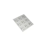 Paracolpi adesivi quadrati trasparenti Dimensione Ø/X protezioni: 20 X 20 mm.