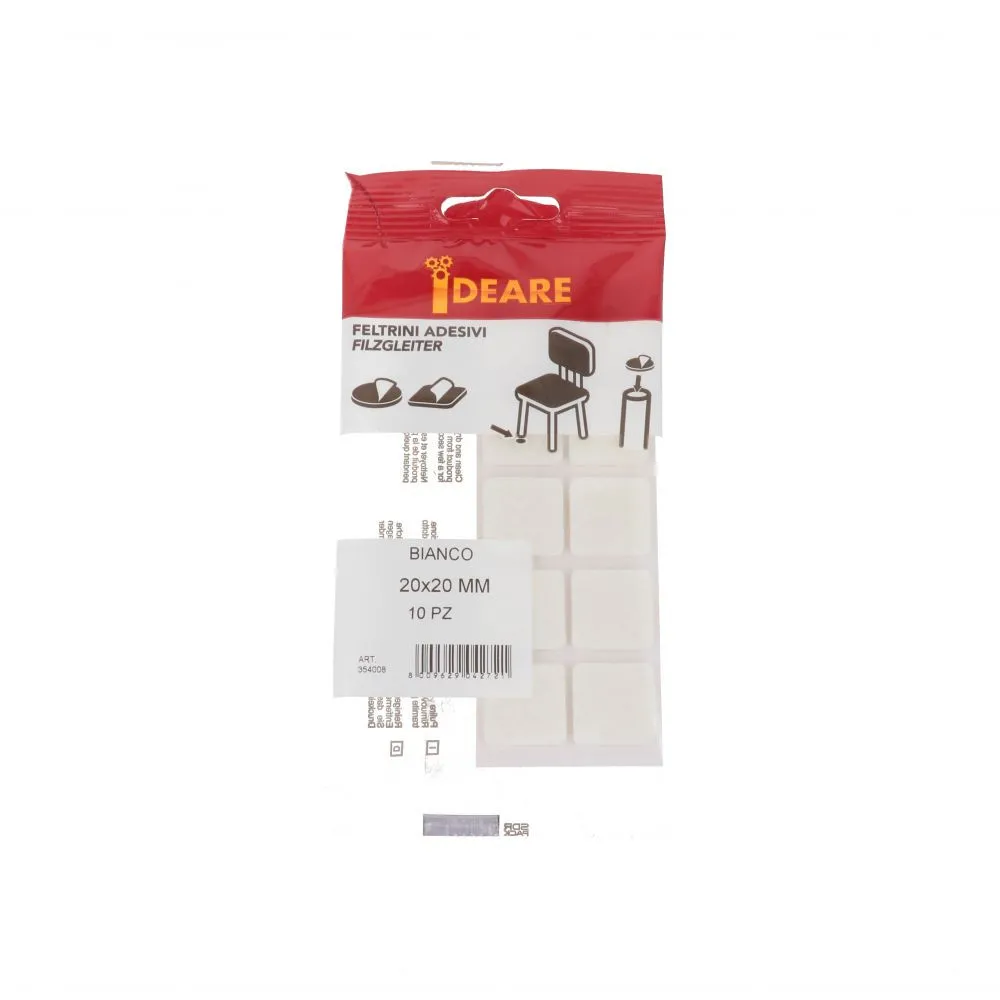 Feltrini adesivi quadrati bianchi Dimensione Ø/X protezioni: 30 X 30 mm. Feltrini adesivi quadrati bianchi Dimensione Ø/X protezioni: 30 X 30 mm.