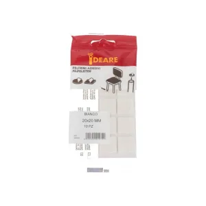 Feltrini adesivi quadrati bianchi Dimensione Ø/X protezioni: 30 X 30 mm.