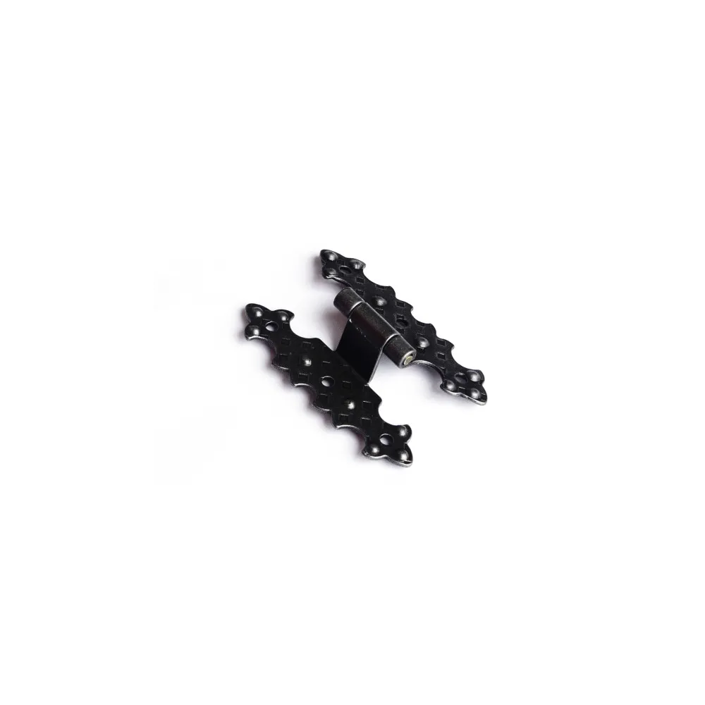 Cerniere rustiche in ferro martellato nero collo alto Misura (mm x mm): 55 x 92 mm.