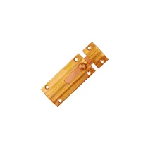 Catenaccio sagomato in ottone lucido con contropiastra Dimensioni m.: 100 mm.