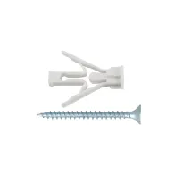 Tasselli in nylon espansione a farfalla con viti TPS per pareti vuote e cartongesso Misura ØX: Ø 10,0 x 38 mm.