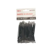 FASCETTE NYLON 6.6 COLORE NERO 100 PZ Fascette: 2,5 X 150 mm. FASCETTE NYLON 6.6 COLORE NERO 100 PZ Fascette: 2,5 X 150 mm.