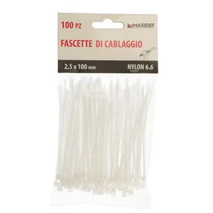 Fascette nylon 6.6 colore neutro Fascette: 2,5 X 100 mm.