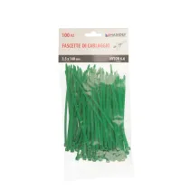 FASCETTE NYLON 6.6 VERDI - 100PZ Fascette: 3,5 X 200 mm.
