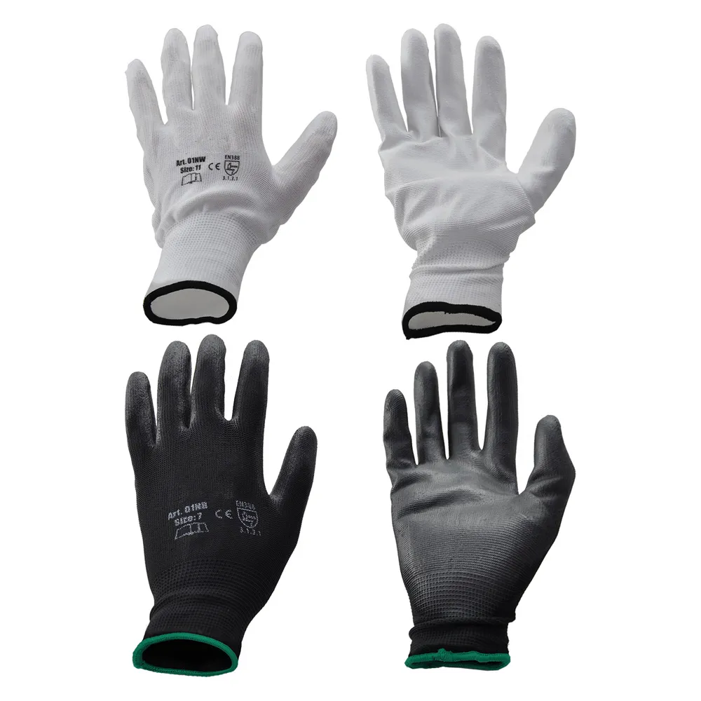 GUANTI POLIESTERE / POLIURETANO Tg.10 (XL) - palmo bianco GUANTI POLIESTERE / POLIURETANO Tg.10 (XL) - palmo bianco