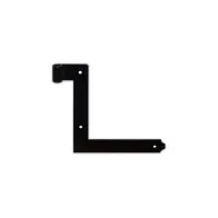 Cantonali verniciate nere Dimensioni Ø/X bandella: 160 X 160 mm.